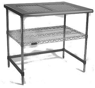 AdjusTable® Workstation, Stainless Steel Perforated Top, Stainless Steel Base, Eagle MHC™