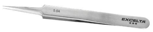 Tweezers with Straight Taper Relieved Ultra Fine Tip, Style 5, Excelta