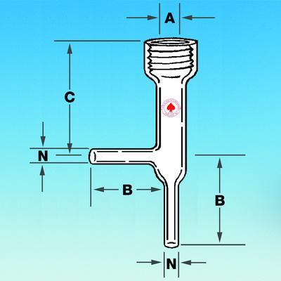 Air Sampling Tee with Reduced Ends, Ace Glass Incorporated