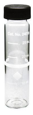 Glass sample cell, 25 mm round, 10-20-25 mL marks, Hach