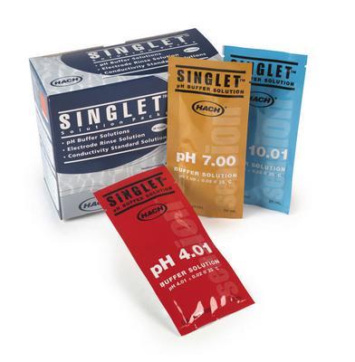 SINGLET™ Single-Use pH Buffer, Combination Pack, pH 7.00 and 10.01, Hach