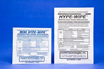 Hype-Wipe® Disinfecting Towels with Bleach, Current Technologies