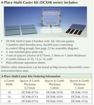 Vertical Gel Casting Chambers and Chamber Kits, C.B.S. Scientific