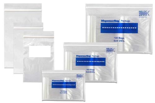 Reclosable Whiteblock Bags, Minigrip