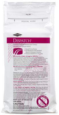 DISPATCH® Hospital Cleaner/Disinfectant with Bleach, Premoistened Towels, Caltech®