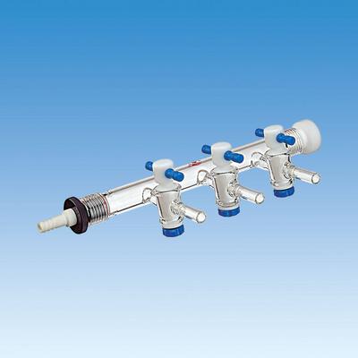 Single Tube Vacuum Manifold, #15 Ace-Thred Joint Connections and PTFE Stopcocks, Ace Glass Incorporated