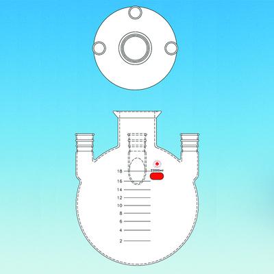 Round Bottom Flask with 100 mm Schott-Duran Flange Center Neck, Ace Glass Incorporated