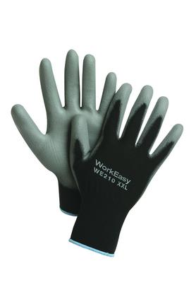 GLOVE, BK POLY/GREY PU PALM M