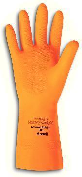 Orange Heavyweight Natural Rubber Latex Gloves, Ansell