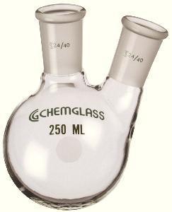 Round-Bottom Boiling Flasks with Two Necks, Heavy Wall, Chemglass