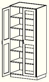 Casework, Laminate, Full Height Storage Cabinets, Hinged Glazed Doors