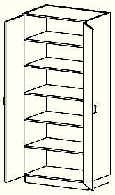 Casework, Laminate, Full Height Storage Cabinets, Hinged Panel Doors