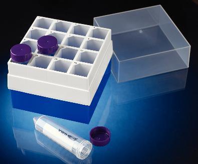 VWR® 16-Place and 36-Place Freezer Storage Boxes for 50 mL and 15 mL Centrifuge Tubes