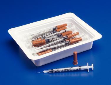 Monoject™ Allergy Syringes with Permanently Attached Needles, in Trays, Covidien