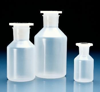 Reagent Bottles with Stoppers, Polypropylene, Wide Mouth, BrandTech