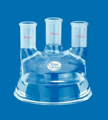 Three-Neck Reaction Vessel Lids, Conical Flange, Wilmad-LabGlass