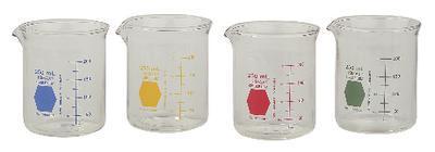 KIMAX® Color-Coded Griffin Beakers, Double Scale, Borosilicate Glass, Kimble Chase