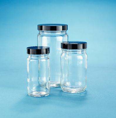 VWR® AC Medium Round Bottles, Clear, Wide Mouth