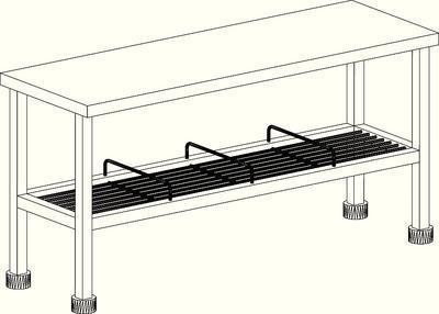 Gowning Benches with Bootie Rack, Bandy