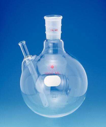 Round-Bottom Flasks with Beaded Side Arm, Ace Glass