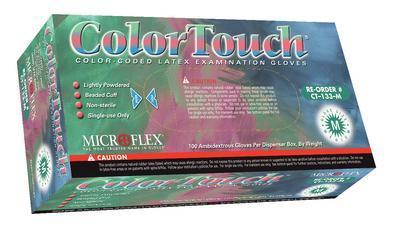 Color Touch® Latex Examination Gloves, Microflex®