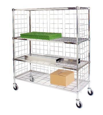 VWR® Three-Sided Enclosure Carts with Square Posts