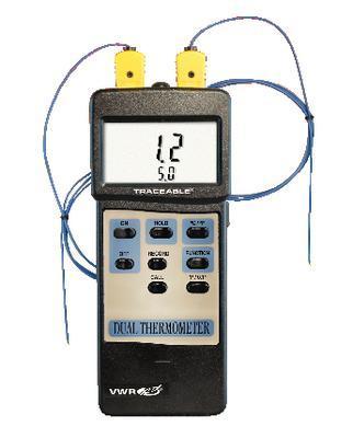 VWR® Double Thermometer with Computer Output