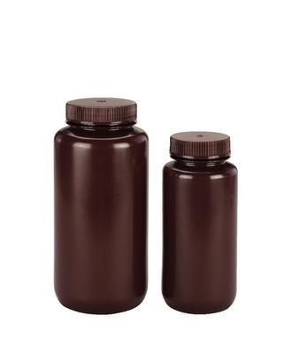 VWR® Laboratory Bottles, Amber High-Density Polyethylene, Wide Mouth