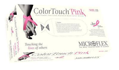 ColorTouch® Pink Powder-Free Latex Examination Gloves, Microflex®