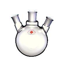 Round-Bottom Three-Neck Flasks, Angled Side Necks, Ace Glass Incorporated