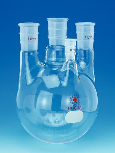 Round-Bottom Four-Neck Flasks, Thermometer Joint, Ace Glass