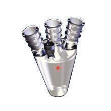 Flask, Tapered Wall, Four Necks, One #7 Ace-Thred, Ace Glass Incorporated