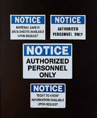 Notice Series Signs and Labels, National Marker