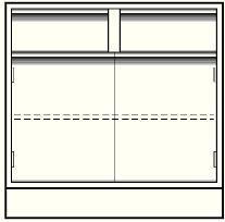 VWR® Contour™ Standing Height Base Cabinets, Double Door Cupboard and Two Drawers