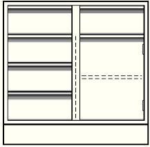 VWR® Contour™ Standing Height Base Cabinets, Combo Cabinets with Five Drawers