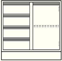 VWR® Contour™ Standing Height Base Cabinets, Combo Cabinets with Four Drawers