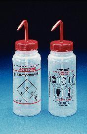 VWR® Safety-Vented™ Labeled Wash Bottles, Low-Density Polyethylene, Wide Mouth