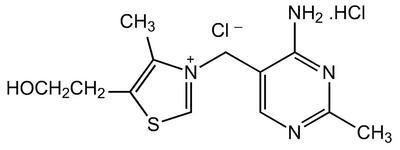 Thiamine hydrochloride, 99% (dry wt.), may cont. up to 5% water