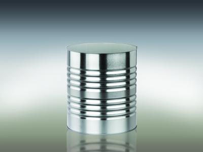 Ribbed Round Cans, Enamel Lined, Open Top, Metal, Qorpak®