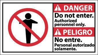 NMC Bilingual Authorized Personel OSHA Signs