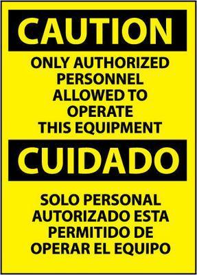 NMC Bilingual Authorized Personel OSHA Signs