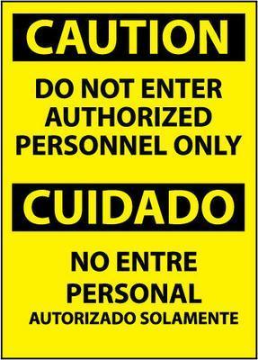 NMC Bilingual Authorized Personel OSHA Signs