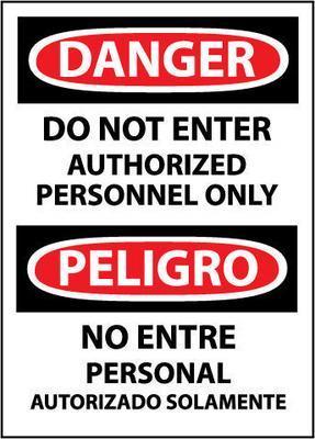 NMC Bilingual Authorized Personel OSHA Signs