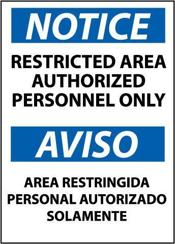 NMC Bilingual Authorized Personel OSHA Signs