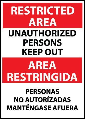 NMC Bilingual Authorized Personel OSHA Signs