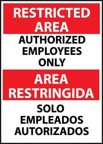 NMC Bilingual Authorized Personel OSHA Signs