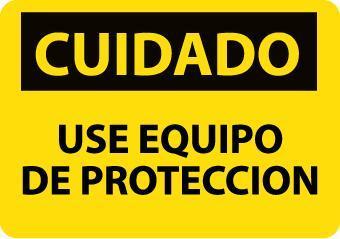 NMC Spanish and Bilingual Personal Protection (PPE) OSHA Caution Signs