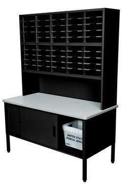 50 Adjustable Slot Literature Organizer with Riser and Cabinet, Marvel® Office Furniture