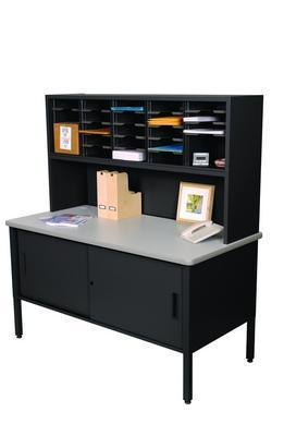 25 Adjustable Slot Literature Organizer with Riser and Cabinet, Marvel® Office Furniture