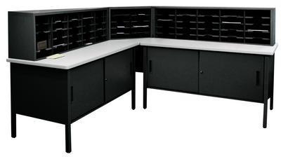 60 Adjustable Slot Literature Organizer with Cabinet, Marvel® Office Furniture